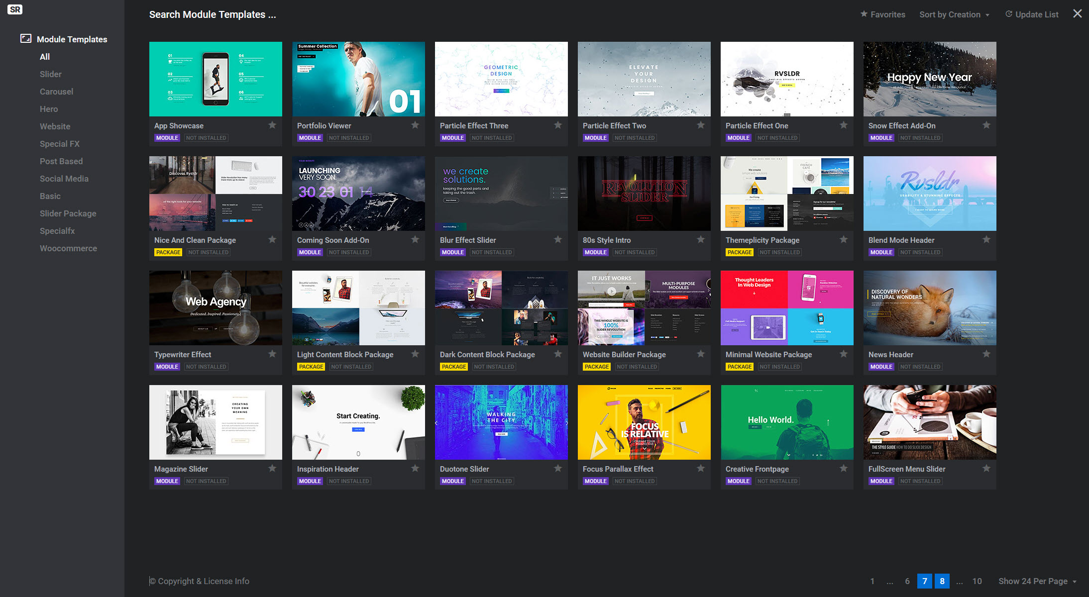 레볼루션 슬라이더 프리미엄 템플릿