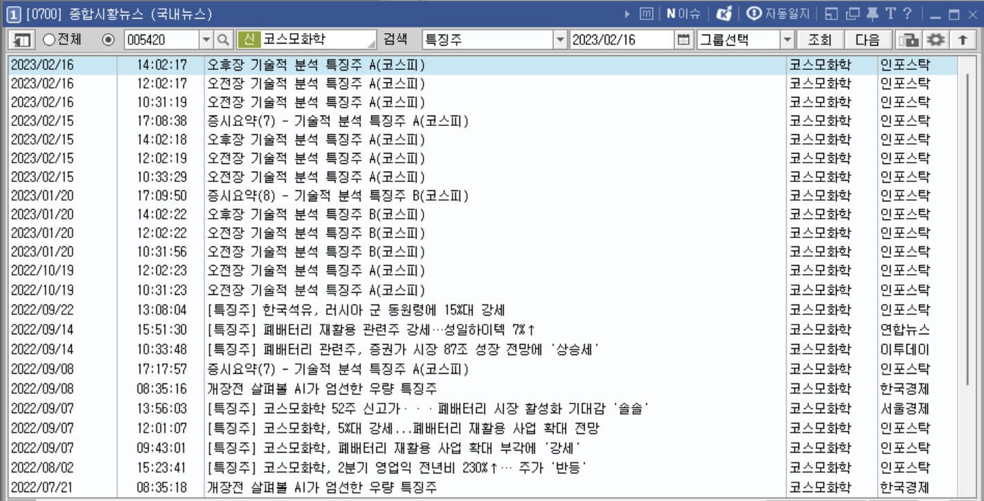 코스모화학 특징주 뉴스