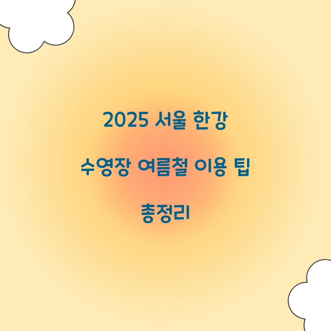2025 서울 한강 수영장