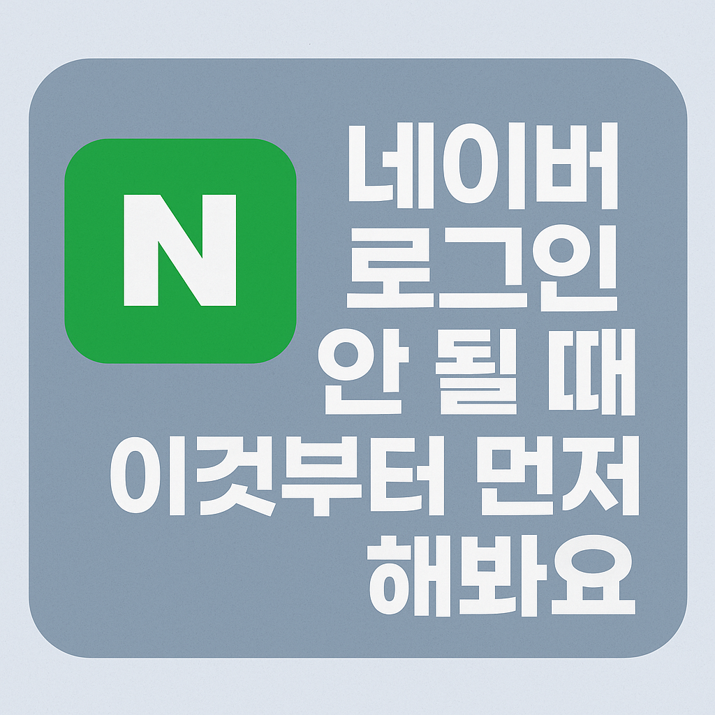 네이버 로그인 안 될 때 이것부터 먼저 해봐요