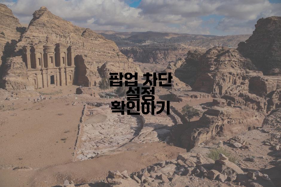 팝업 차단 설정 확인하기