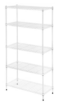 코멧 메탈 선반 5단 740 x 340 x 1500mm, 화이트