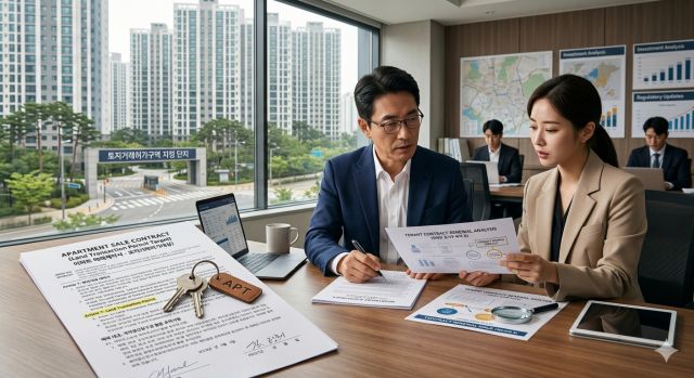 토지거래허가구역 세낀집 매매 시 세입자 계약갱신과 실거주 의무를 설명하는 이미지