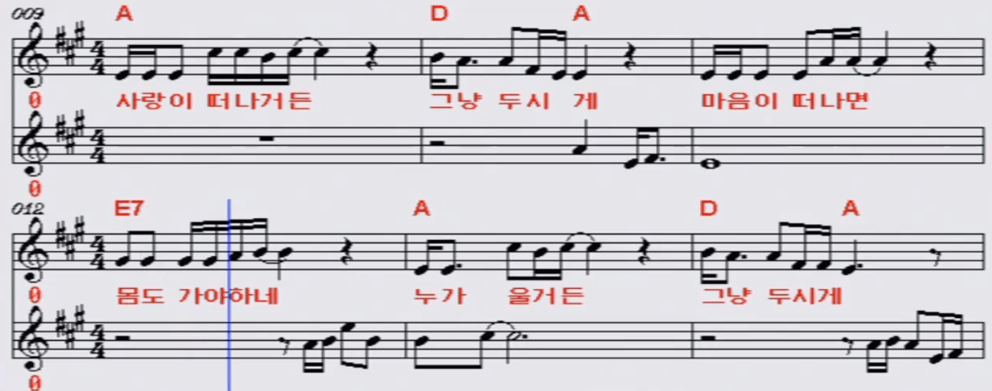 안성준(나훈아) 자네(8자는 뒤집어도 8자) 악보