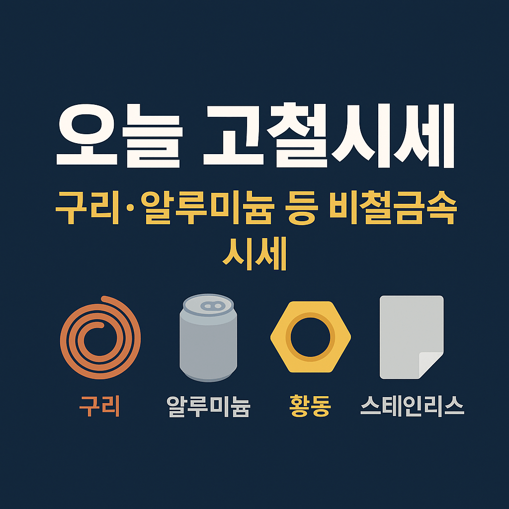 오늘 고철시세 구리·알루미늄 등 비철금속 시세