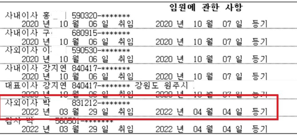 등기에 등록된 박민영의 친언니