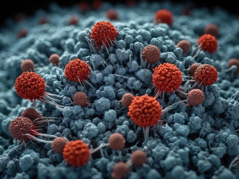 빨간색의 여러 세균들