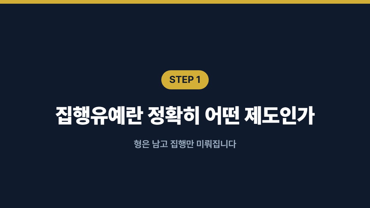 집행유예란 정확히 어떤 제도인가 — 형은 남고 집행만 미뤄집니다