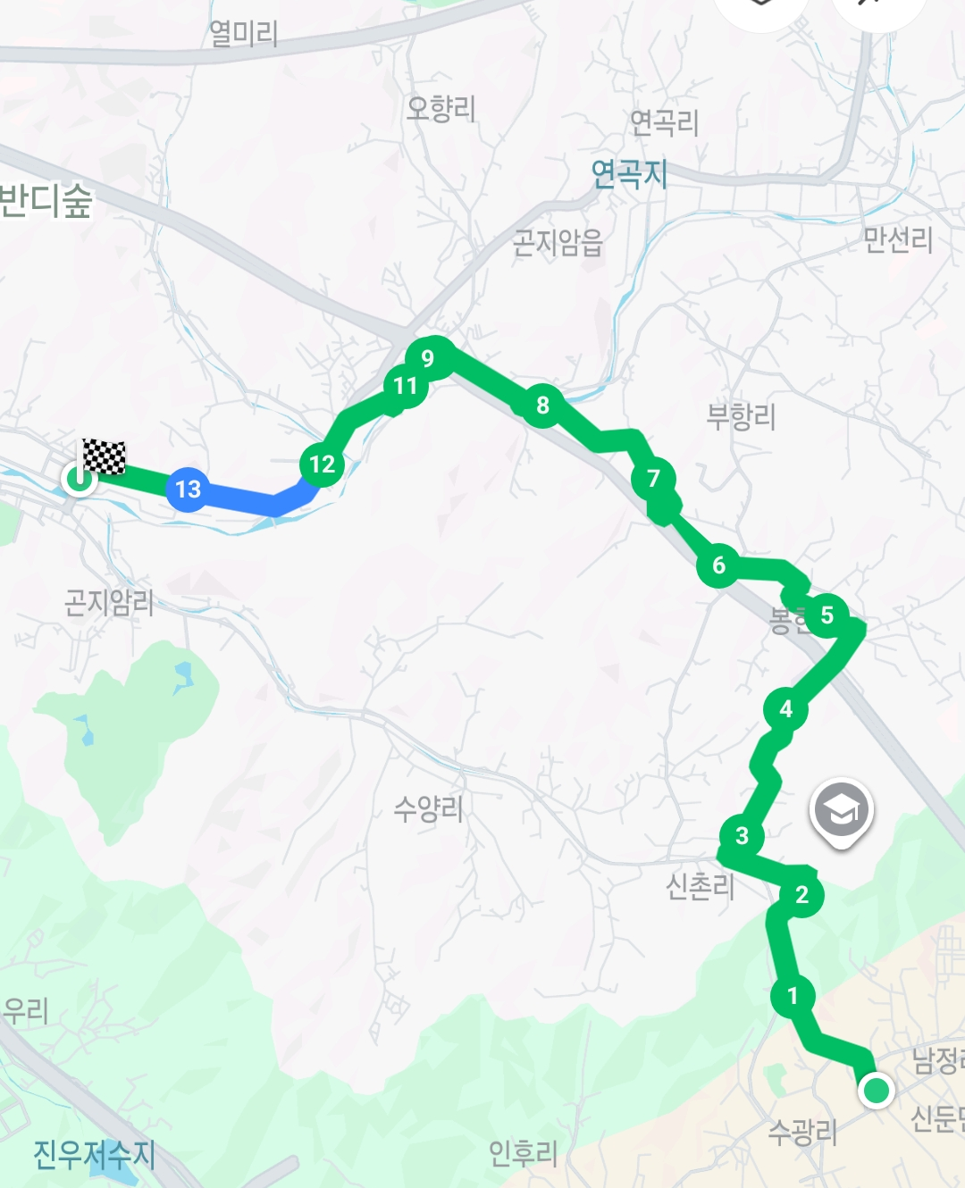 경기옛길 곤지바위길 이동경로