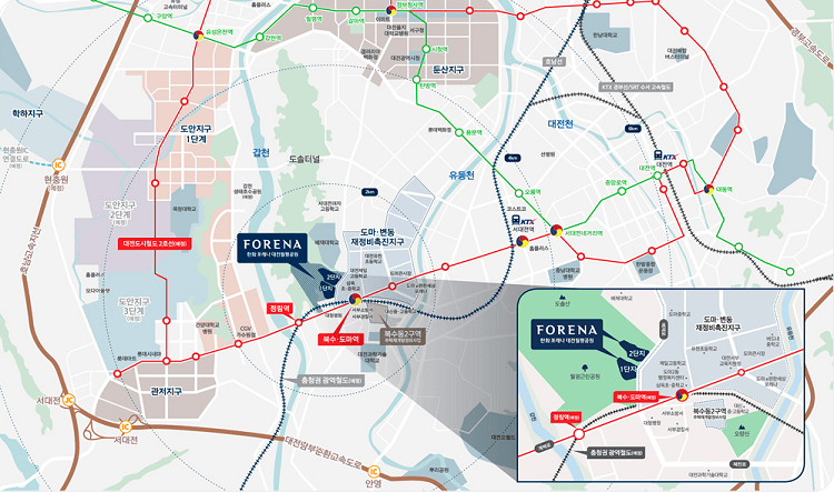 한화 포레나 대전월평공원 위치