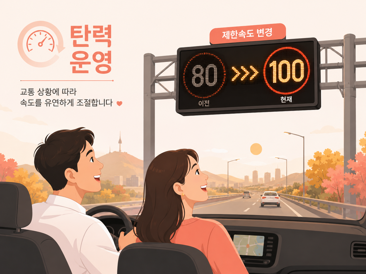 가변형 속도 제한 표지판(LED) 안내