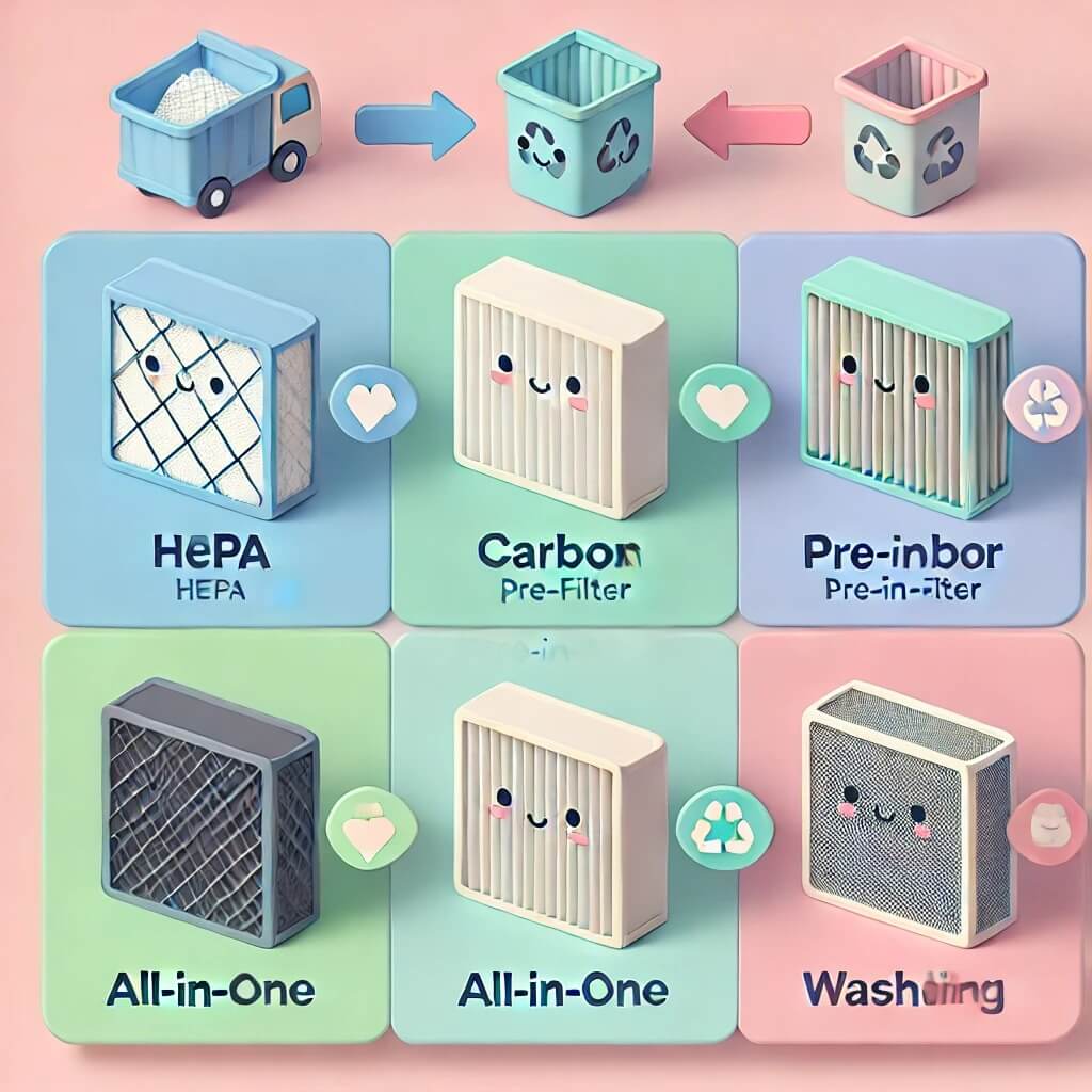 공기청정기 필터 버리기 요약표