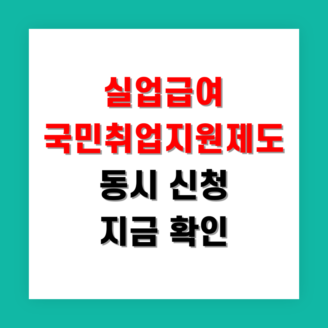 2025년 실업급여와 국민취업지원제도 동시 신청 지금 확인