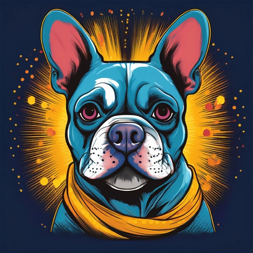 팝아트 스타일의 프렌치 불독