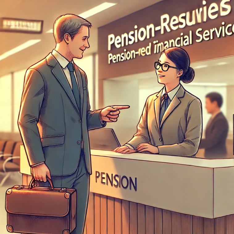 외국인 근로자가 은행 직원과 국민연금 반환 관련 금융상담을 하는 모습