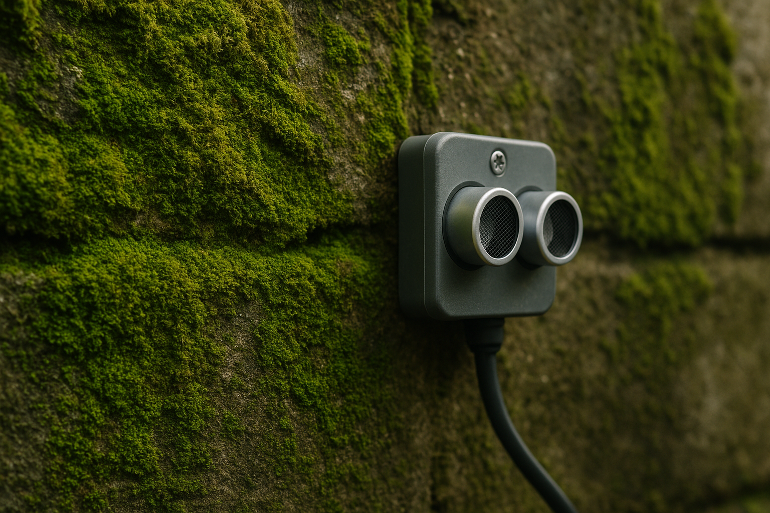 이끼 벽 초음파 센서(Ai생성이미지)