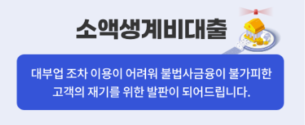 서민금융진흥원 홈페이지 소액생계비