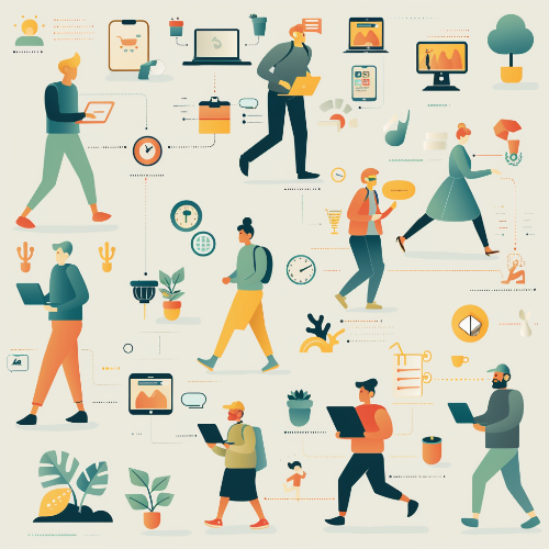 새로운 시니어 트렌드를 시각화한 인포그래픽: 액티브 시니어, 리턴 워커, 디지털러