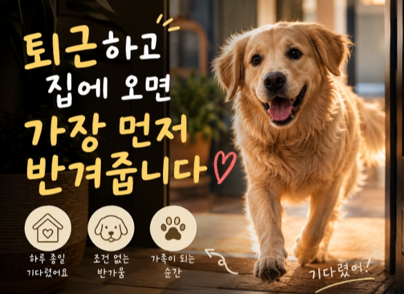 퇴근하고 집에오면 반응하는 반려견 모습