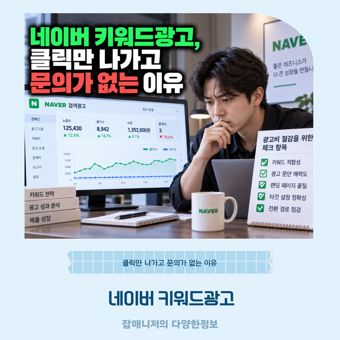 네이버 키워드광고, 클릭만 나가고 문의가 없는 이유