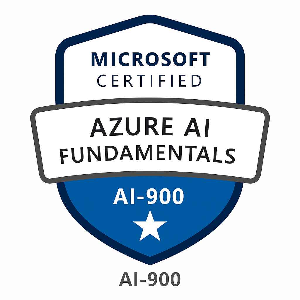 Microsoft Azure AI Fundamentals (AI-900) 공식 인증 배지 이미지