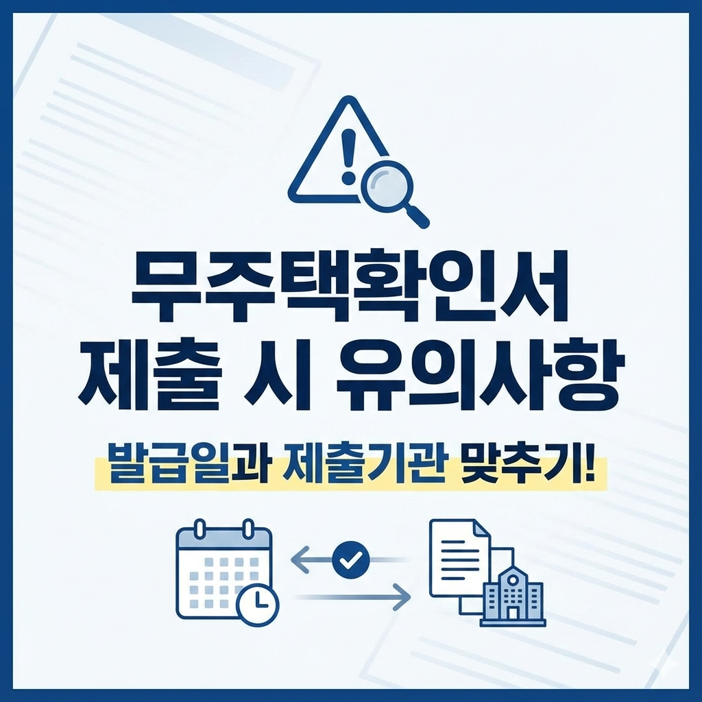 무주택확인서 제출 시 유의사항 발급일과 제출기관 맞추기