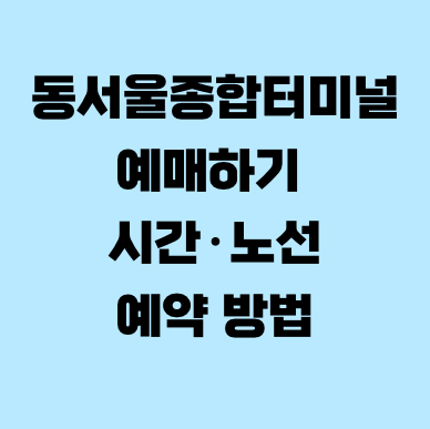 동서울종합터미널 예매하기 시간·노선·예약 방법