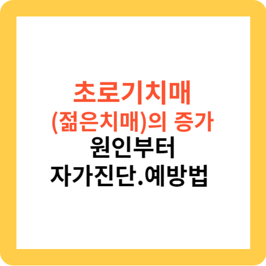 초로기치매(젊은치매)의 증가 원인 자가진단 예방법