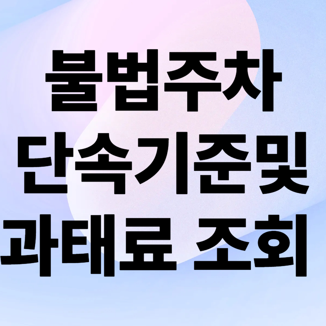 불법주차 단속기준과 과태료 및 조회 총정리