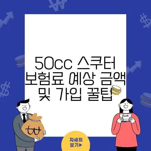 50cc 스쿠터 보험료 예상 금액 및 가입 꿀팁