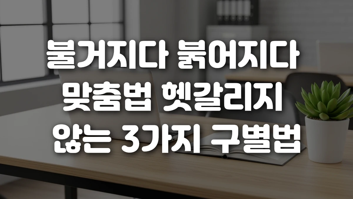 불거지다 붉어지다 맞춤법 헷갈리지 않는 3가지 구별법