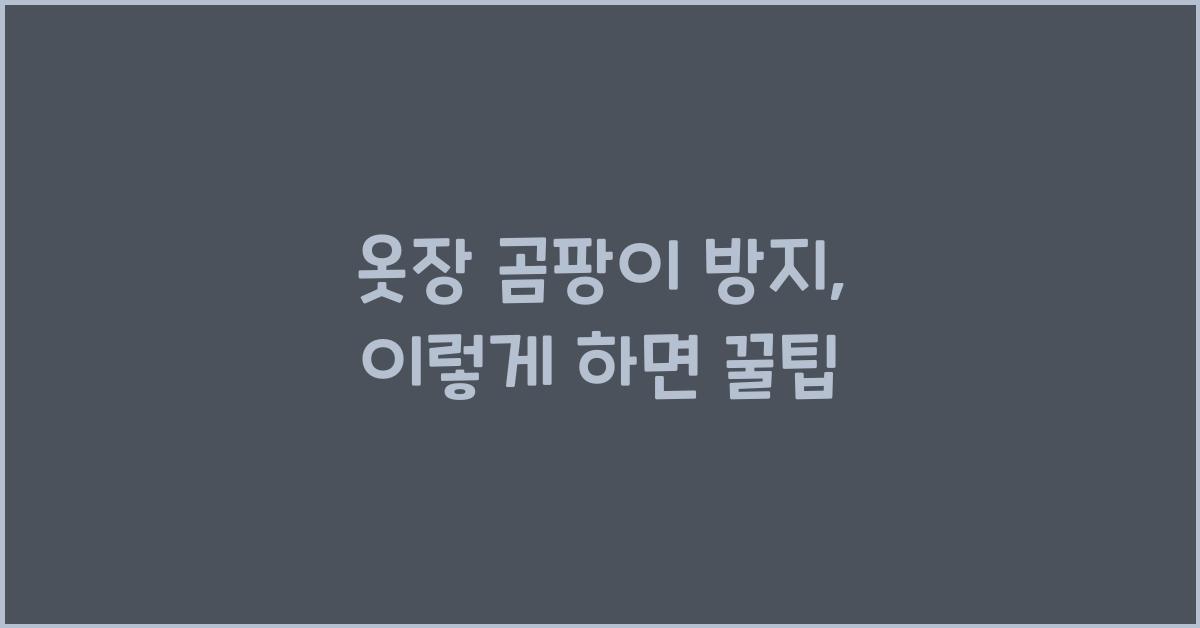 옷장 곰팡이 방지