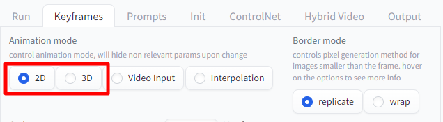 Deforum - Keyframes - Animation mode