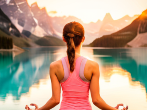 요가하면서 명상하는 여자