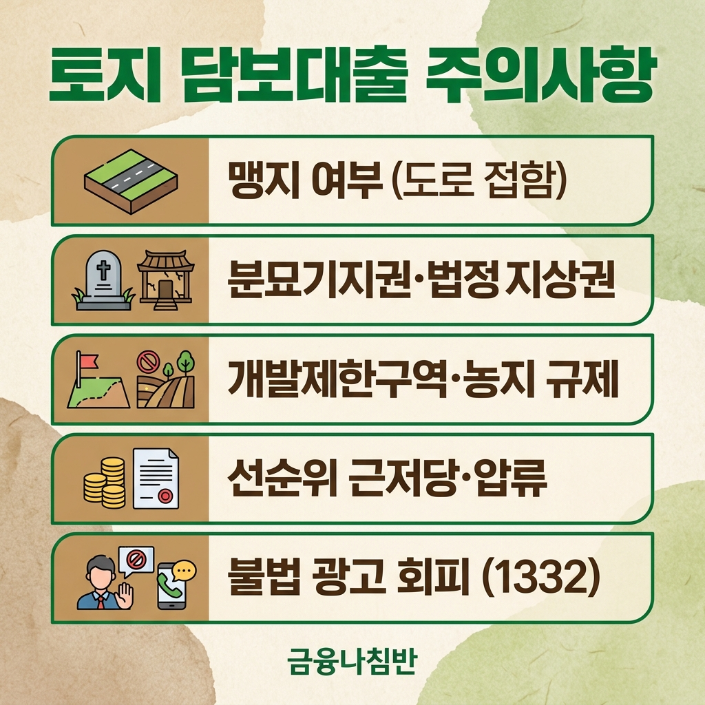 토지 담보대출 주의사항
