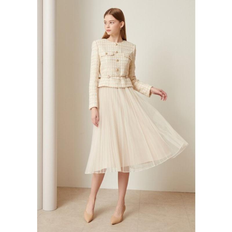 JJ지고트 샤 플리츠 트위드 원피스 GMAA0OP13