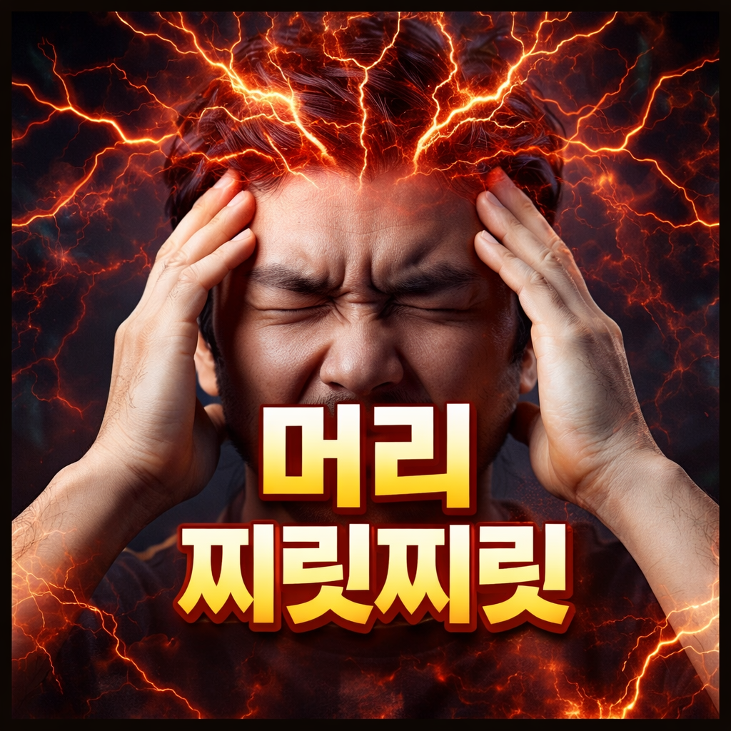 머리 찌릿찌릿 문구가 있는 썸네일 이미지