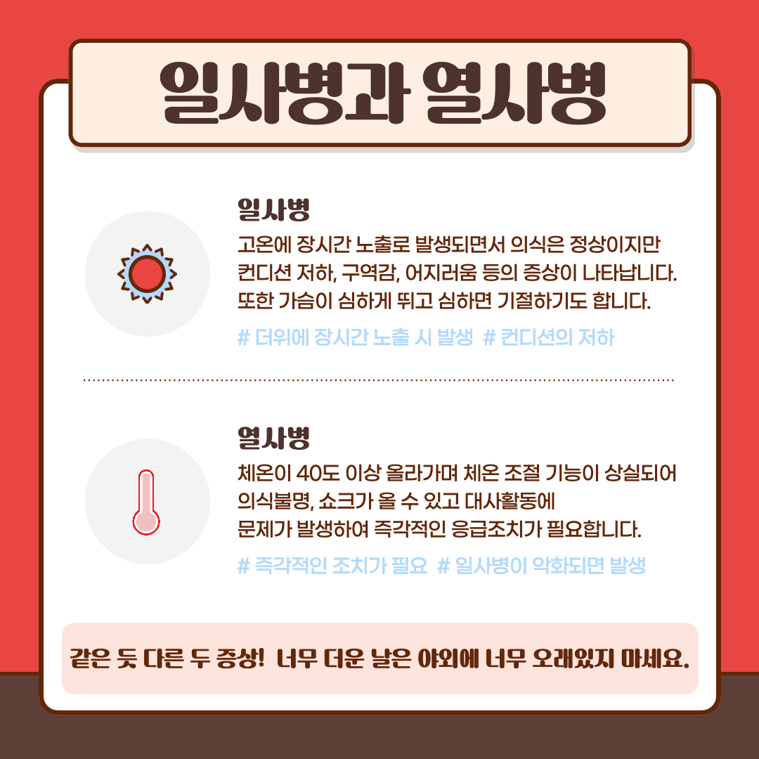 일사병과 열사병 이미지.