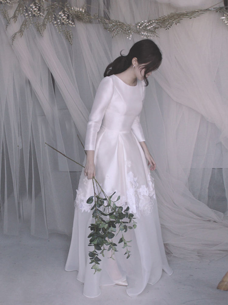 수자드레스 (대여) 꽃인사dress/셀프웨딩 2부피로연 이브닝 결혼식 돌잔치미카도원피스