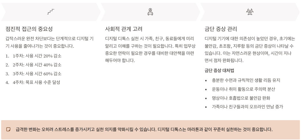 디지털 디톡스 실천 시 주의사항 총 정리 이미지