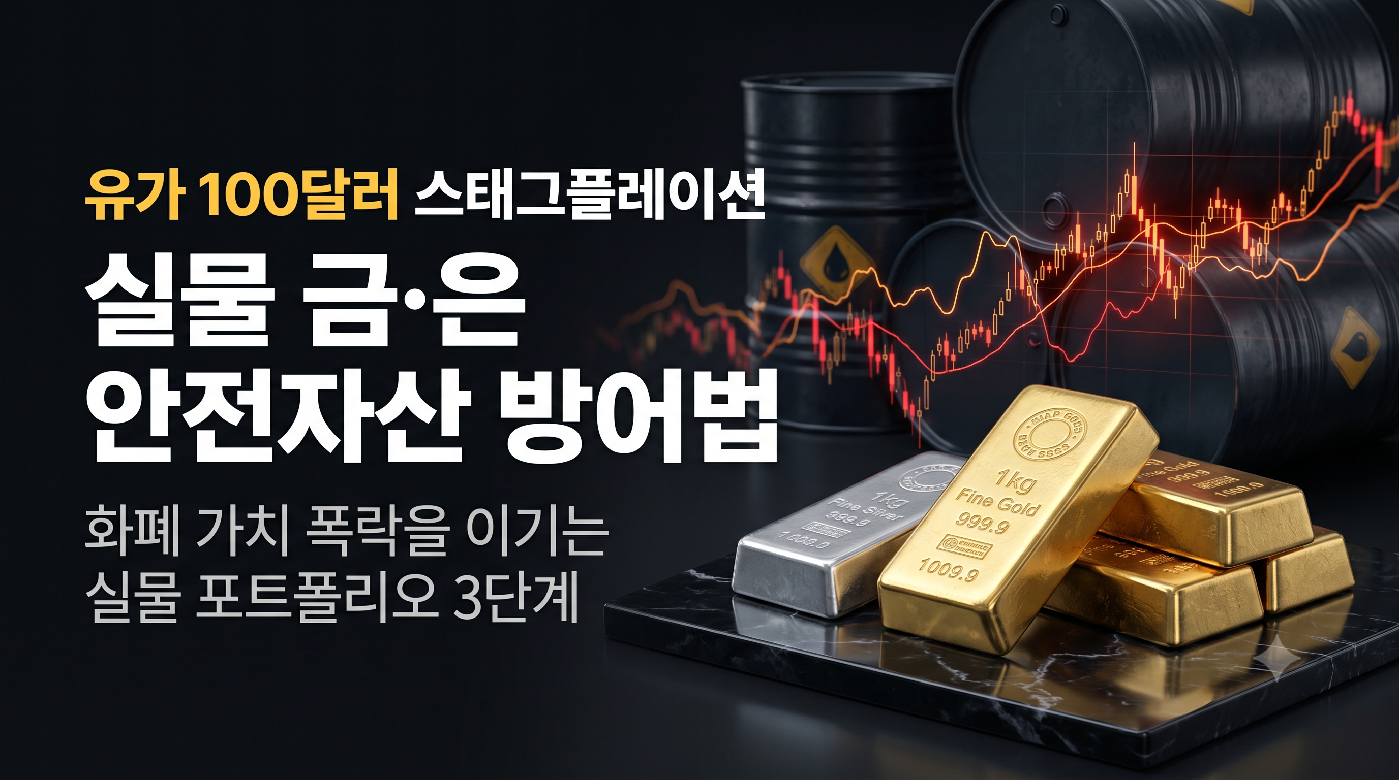 국제 유가 배럴당 100달러 급등에 따른 스태그플레이션 위기와 실물 금은 실물 안전자산 헤지 포트폴리오 전략