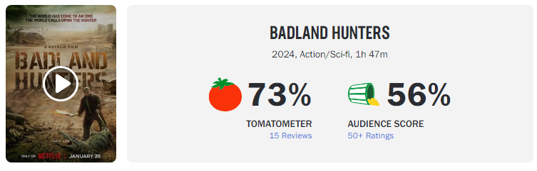 넷플릭스 영화 황야 로튼토마토