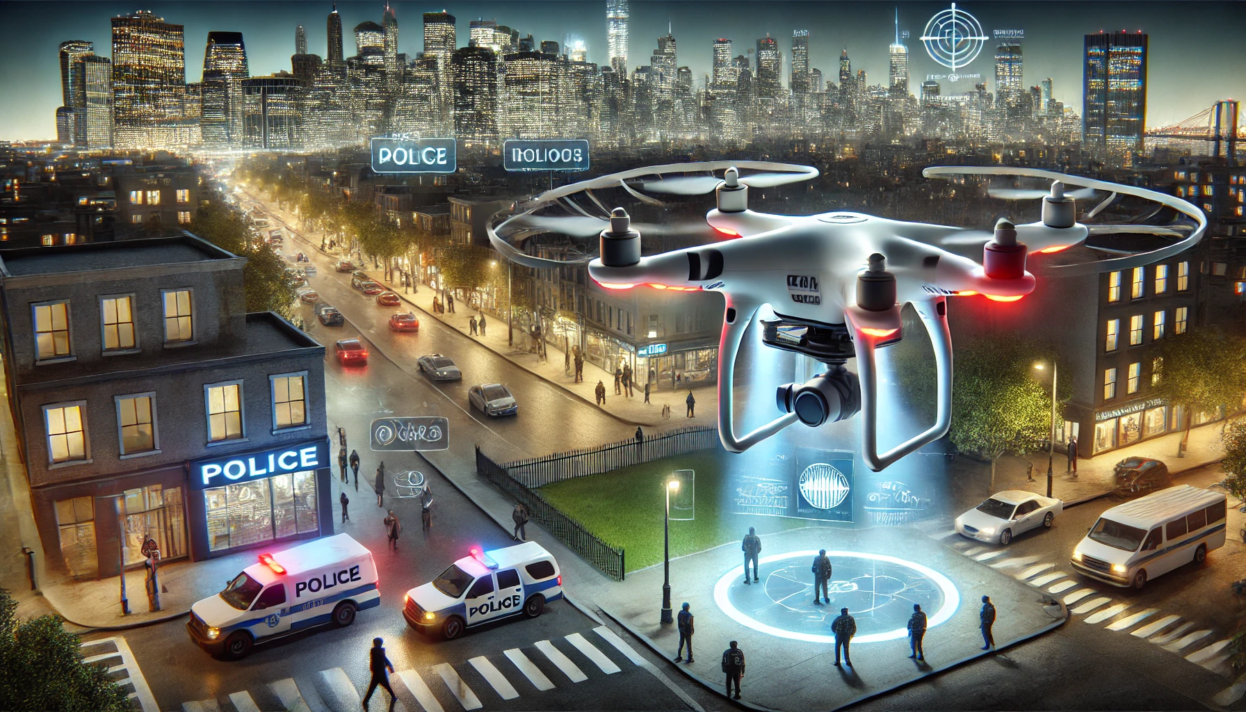 드론으로범죄예방하는 사진