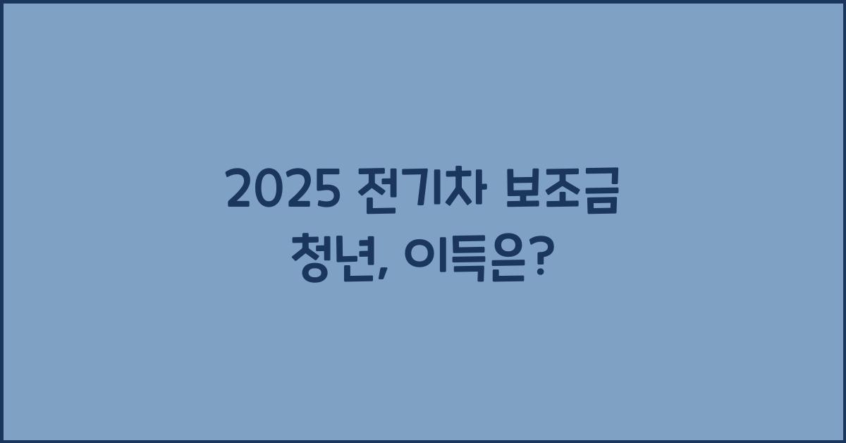 2025 전기차 보조금 청년