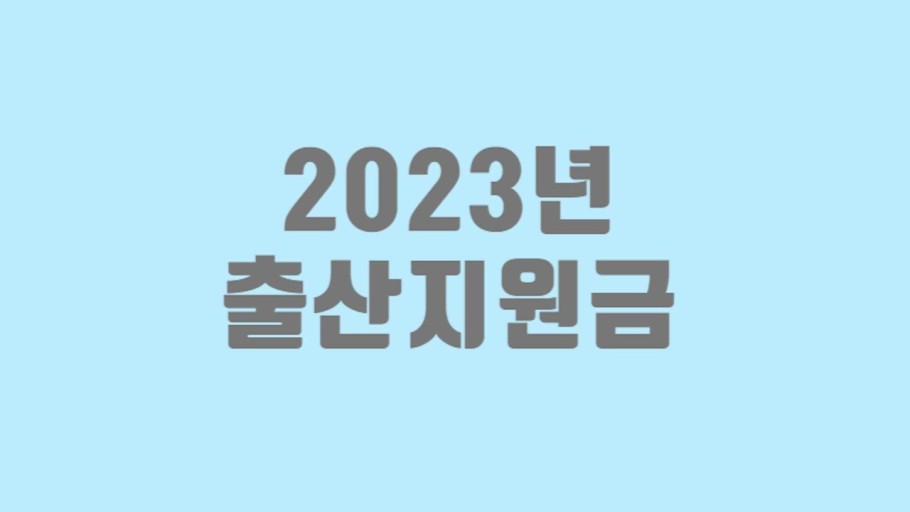 2023년 출산지원금