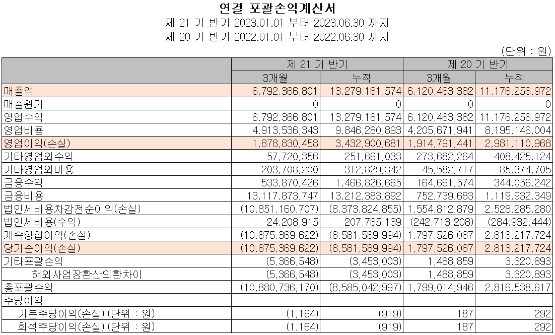 칩스앤미디어 - 손익계산서
