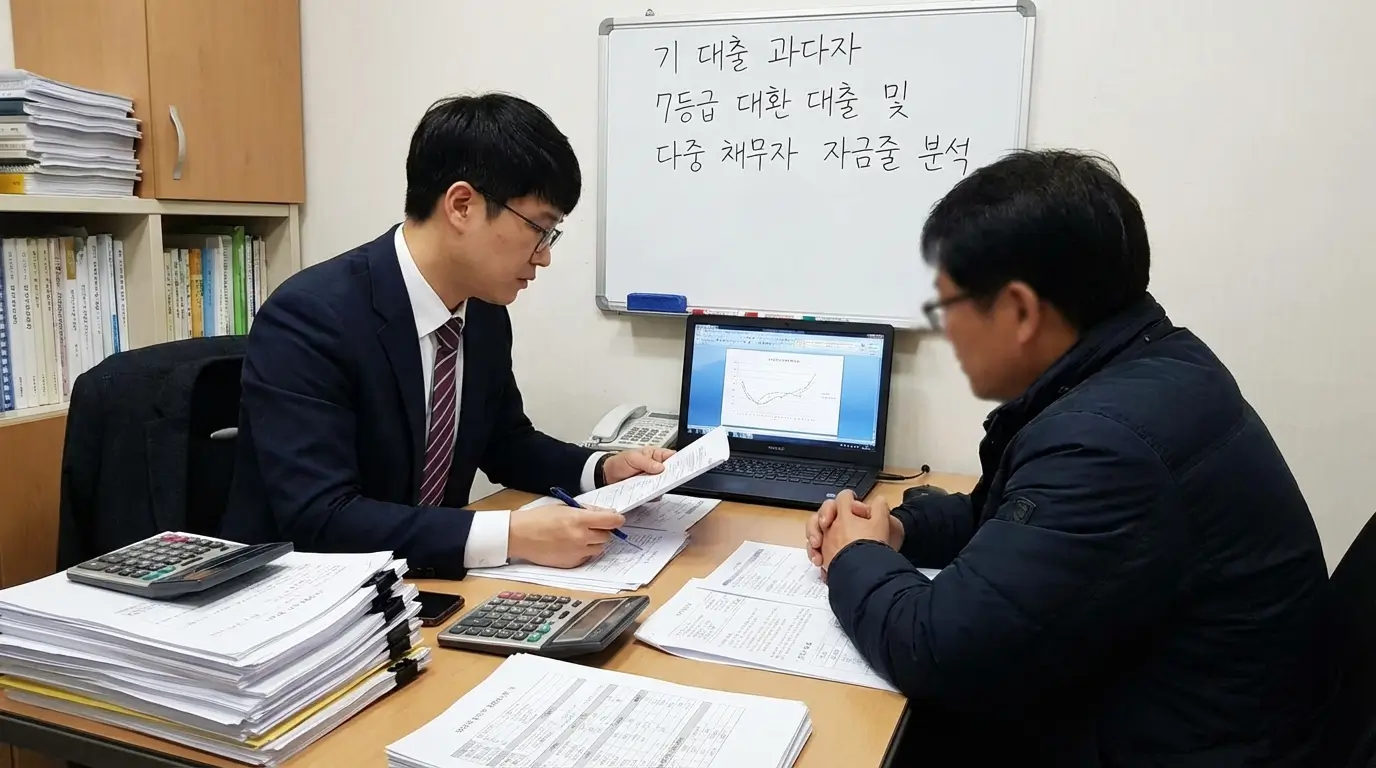 기 대출 과다자 7등급 대환 대출 및 다중 채무자 자금줄 분석