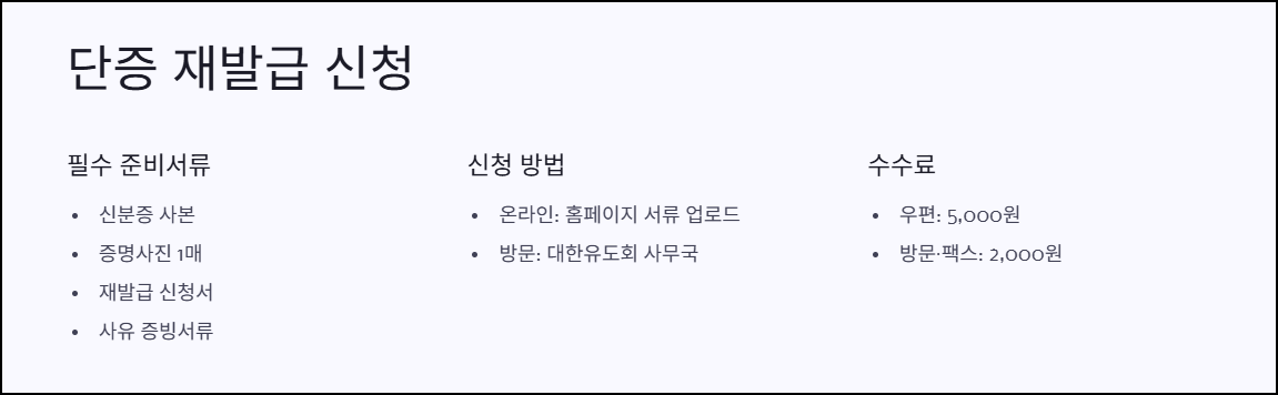 유도 단증 재발급 신청