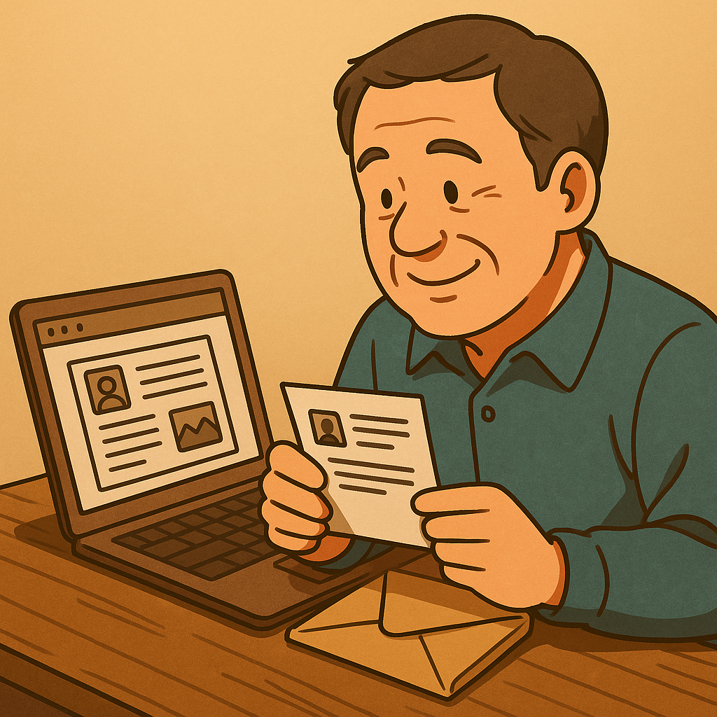 후기를 읽는 모습