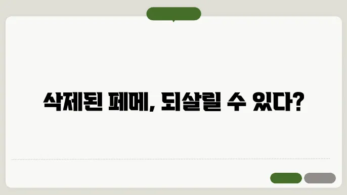 페메 삭제 복구